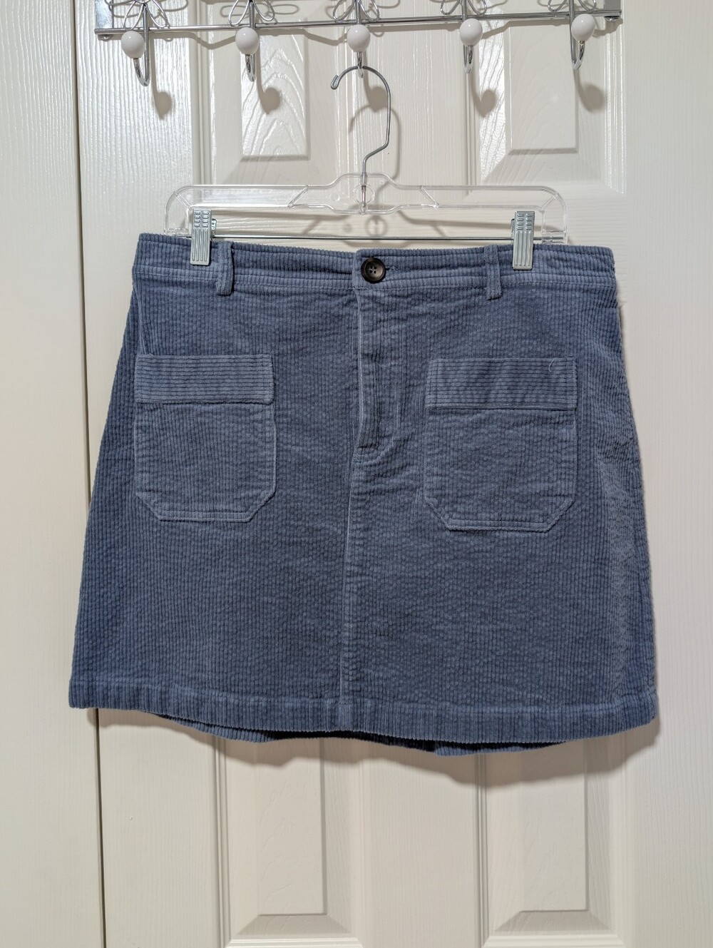 Good Luck Gem Blue Corduroy Skirt